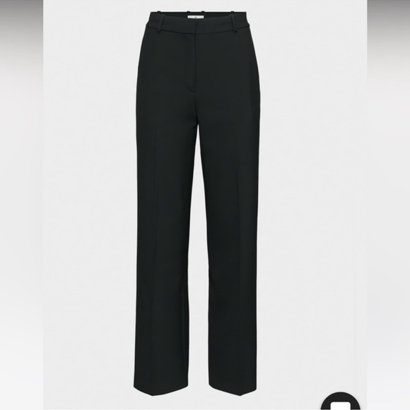 NWT Aritzia Babaton Agency Pant Wool Twill HIgh Waisted Trousers Black Noir 6 - Picture 2 of 6
